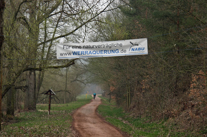 Banner Werraquerung - Foto: NABU Thüringen